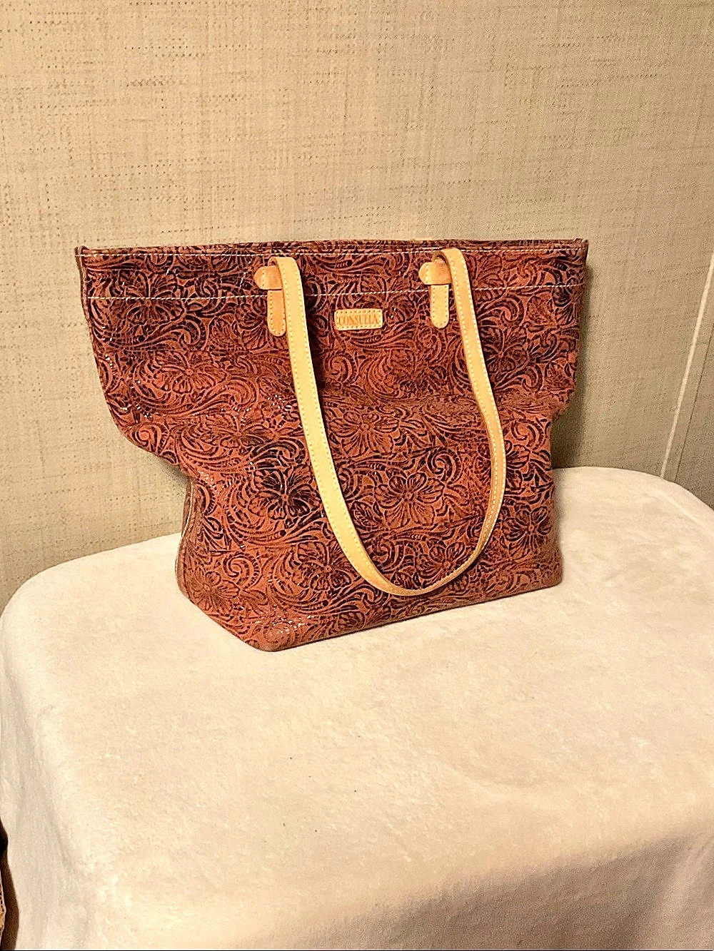 Consuela Classic Tote Floral Brown & Pink